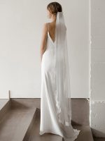 Lace Wedding Bride Veils White 1 Tier Floral Bridal Veil Long Tulle Veils with Comb Cathedral Veils for Brides and Women (White)