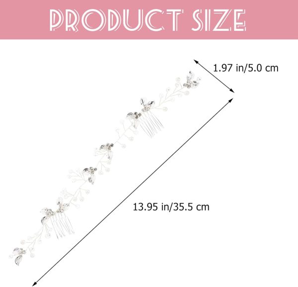 Bridal Wedding Crystal Hair Vine, Silver Wedding Headpieces Rhinestones Hair Comb Flower Bridal Hair Accessories for Women Girls