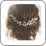Bride Wedding Hair Vines White Pearl Hair Accessories Crystal Rhinestone Hair Piece for Bride and Bridesmaids  (Silver)