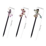 3 PACK Chinese Traditional Flower Hair Sticks Vintage Wooden Hair Pin Japanese Style Handmade Headpiece for Women Girls