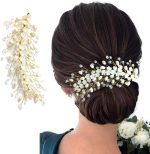 Hair Flare Hair Accessories For Women & Girls, Stylish for Wedding - Artificial Flowers & Pearl Style  Floral Bridal Brooch & Hair Pins - Hairstyle Decoration Bride Clips - 2640