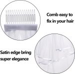 Bridal Veil Women's Tulle Short Wedding Veil Ribbon Edge With Comb for Wedding Bachelorette Party Costume Accessory