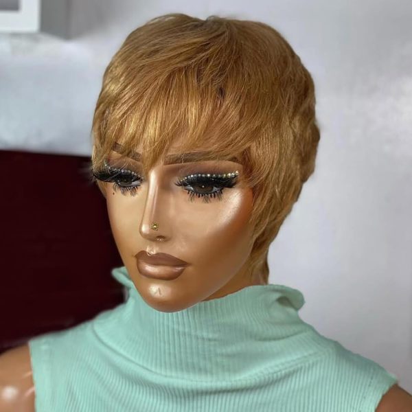 Golden pixie cut wig