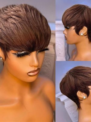 Human hair short bob wig