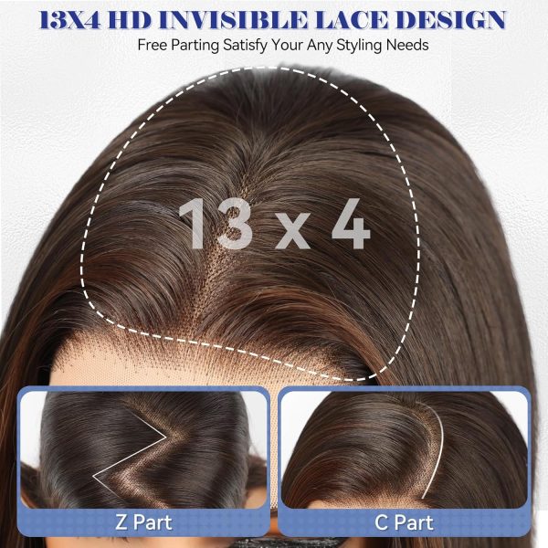 13x4 lace dark brown bob wig