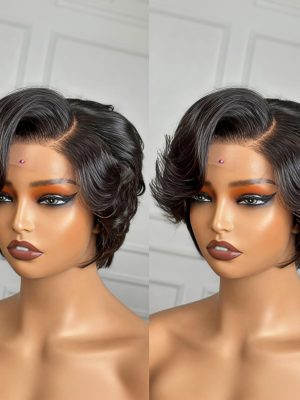 Lace closed pixie cut wig