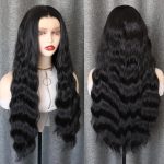 Black Long Center-Parted Wavy Wig