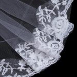 jiebor White Lace Veil Bridal Wedding Veils Halloween Veil for Women Brides Wedding Bridal Shower