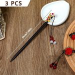 3 Pcs Chinese Hair Chopsticks Wooden Hair Sticks for Women Retro Wooden Hairpins Japanese Floral Hair Sticks Vintage Tassel Flower Hairpins Wooden Hair Accessories for Women Girls